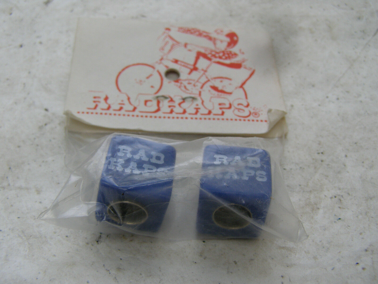STEVE VELTMANS BLUE RADKAPS VALVE CAPS NOS 80S BMX CRUISER FREESTYLE COVERS - Fresh Stock Dated December 2025