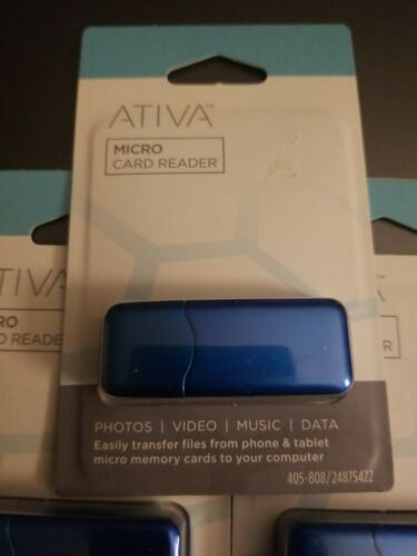 3 ATIVA Micro Card Readers NEW! USB POWERED - Fresh Stock Dated February 2026