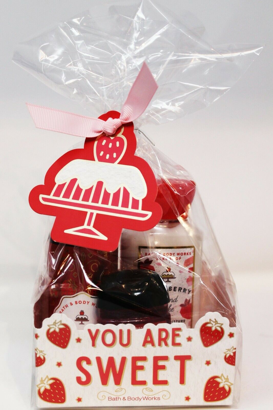 Bath & Body Works STRAWBERRY POUND CAKE Travel Gift Hand Sanitizer Pocketbac Gel - Fresh Stock Dated February 2026