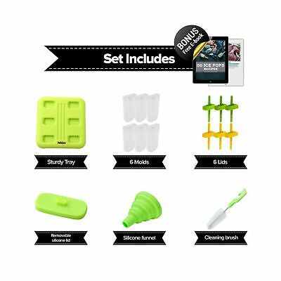 Lebice Popsicle Molds Set - BPA Free - 6 Ice Pop Makers + 1 Silicone Lid + Si... - Fresh Stock Dated December 2025