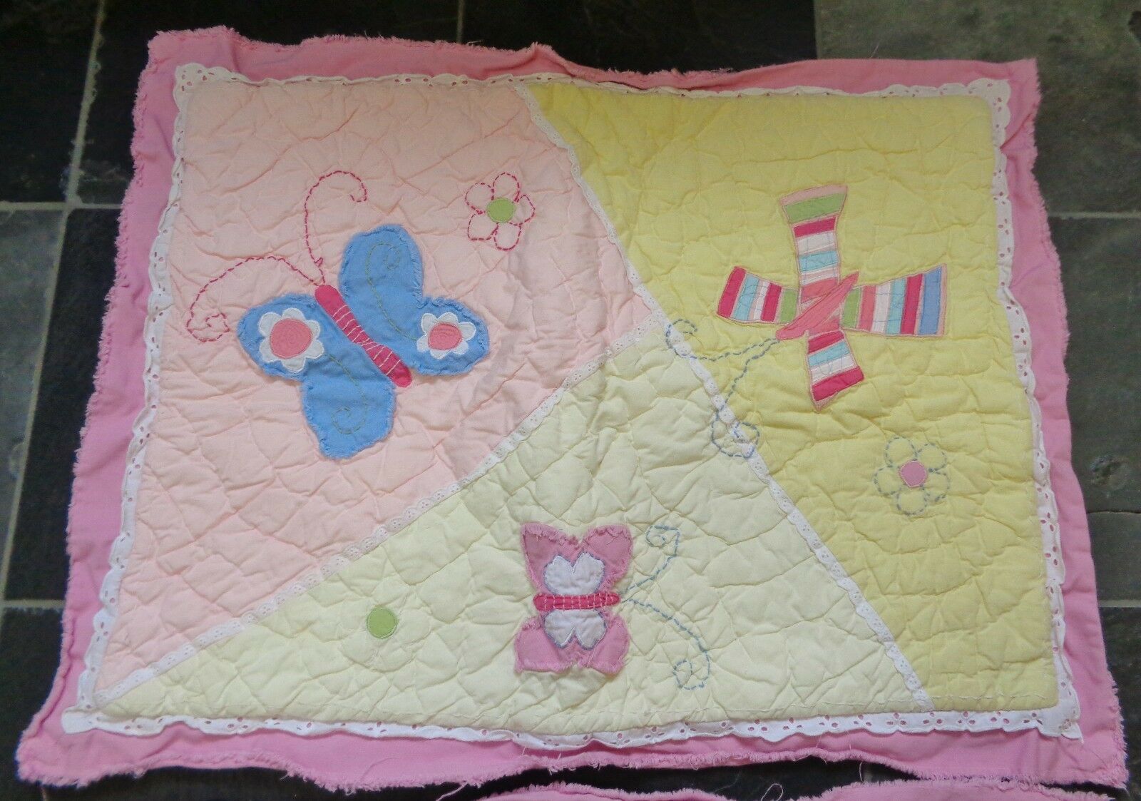 Pottery Barn Kids Sophie Pillow Shams 2 Qty Butterfly Pink Yellow Girls 20 X 27 - Fresh Stock Dated December 2025
