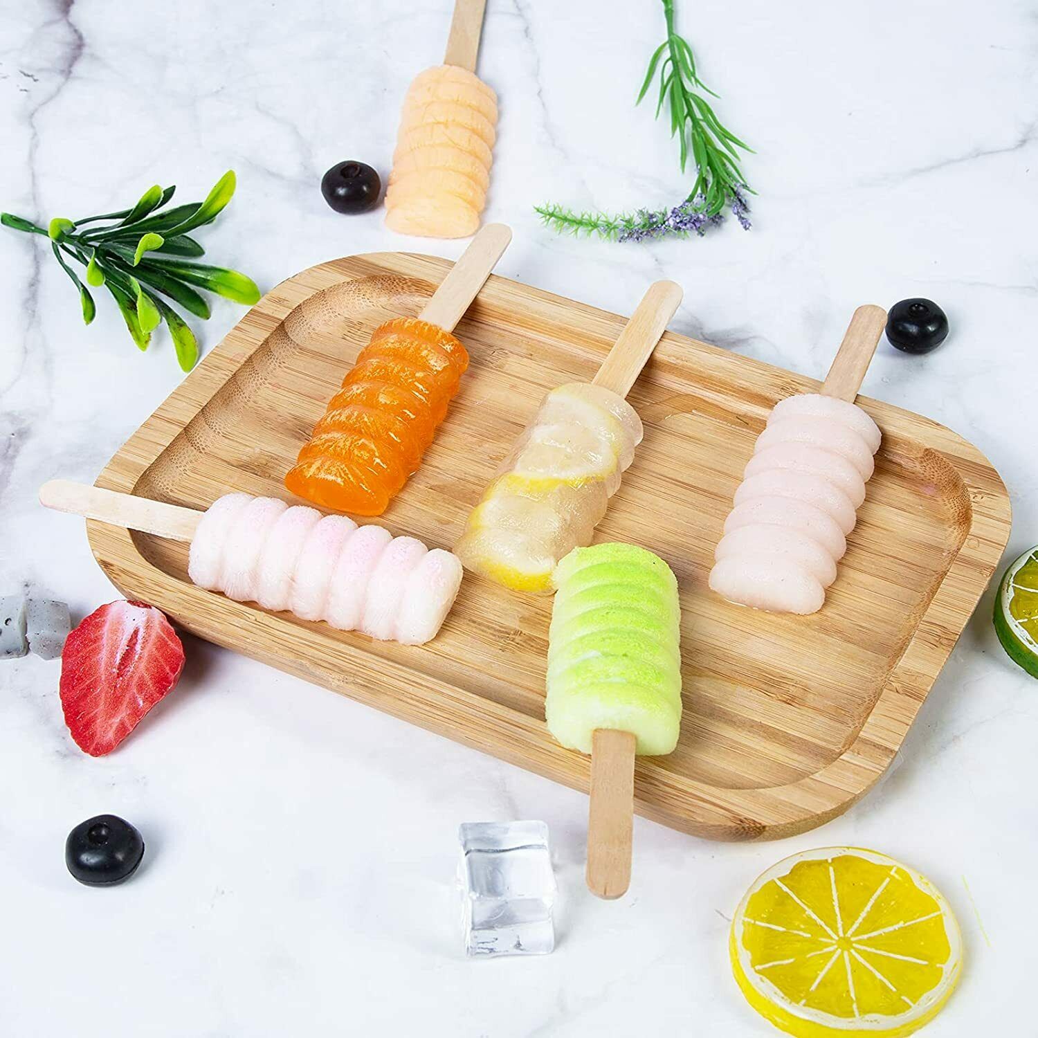 2 Pack 4 Cell Popsicle Molds Silicone DIY Frozen Juice Ice Cream Lolly Pop Mould - Fresh Stock Dated February 2026