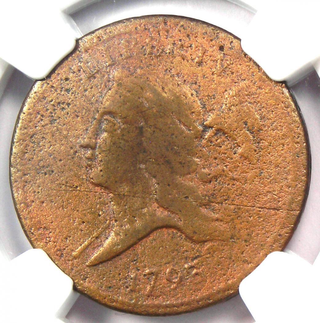 1793 Liberty Cap Flowing Hair Half Cent 1/2C - NGC VF Detail - Rare Coin! - Fresh Stock Dated February 2026
