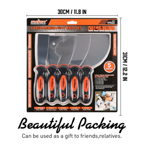 5 Putty Knife Set Stainless Steel 1.5