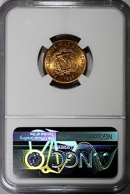 Dominican Republic Bronze 1969 1 Centavo NGC 64 RD F.A.O. RED TONING KM# 32 (14) - Fresh Stock Dated December 2025