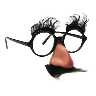 Funny Black Mustache Eyebrow Big Nose Halloween Costume Party Glasses Toys - Fresh Stock Dated February 2026
