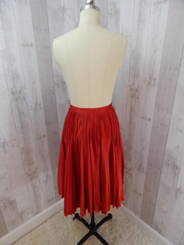 Stunning Vintage Valentino Boutique Skirt~Deep Ruby Red Accordion Pleated Small - Fresh Stock Dated February 2026