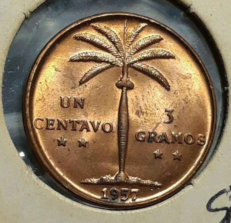 1957 Dominican Republic 1 Centavo Palmita Brilliant Uncirculated - Fresh Stock Dated February 2026