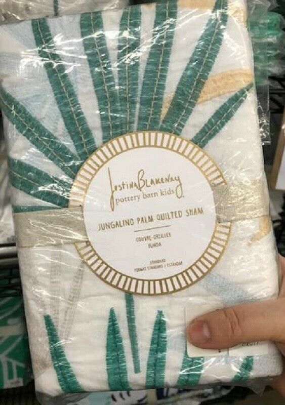 Pottery Barn Kids Justina Blakeney Jungalino Palm Tree Standard Sham Quilted New - Fresh Stock Dated December 2025
