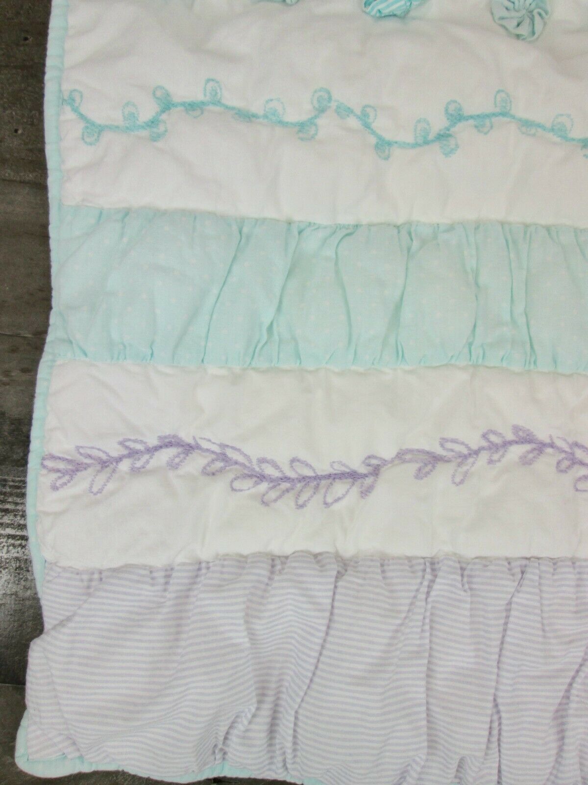 Pottery Barn Kids Euro Sham Lot 2 Turquoise Polka Dot Pink Ruffle Stripe Flower - Fresh Stock Dated December 2025