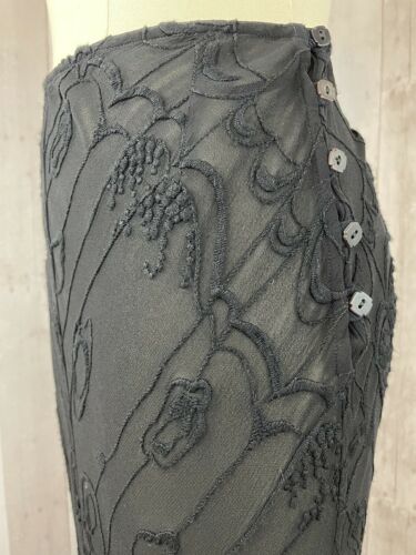 Vintage 1980s Sheer Black Maxi Skirt “Ghost” British Designer Made in England S - Fresh Stock Dated February 2026