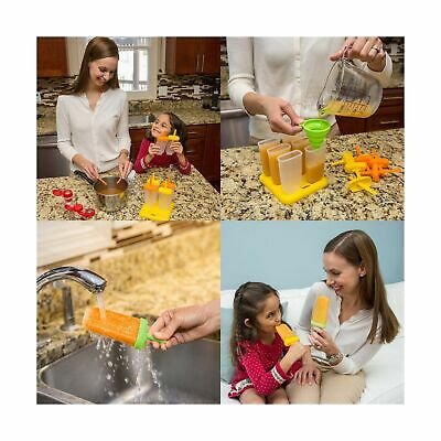 Lebice Popsicle Molds Set - BPA Free - 6 Ice Pop Makers + 1 Silicone Lid + Si... - Fresh Stock Dated December 2025