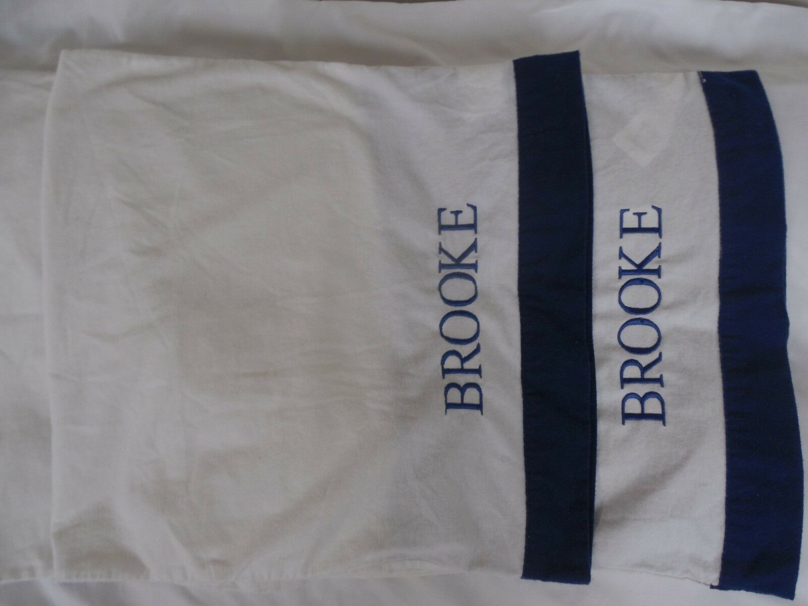 Pottery Barn Teen Suite Ribbon Flannel Standard Pillowcase Set (2) 