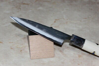 Japanese Kurouchi petty knife white 1 steel 120 mm magnolia handle Tsukasa USA - Fresh Stock Dated December 2025