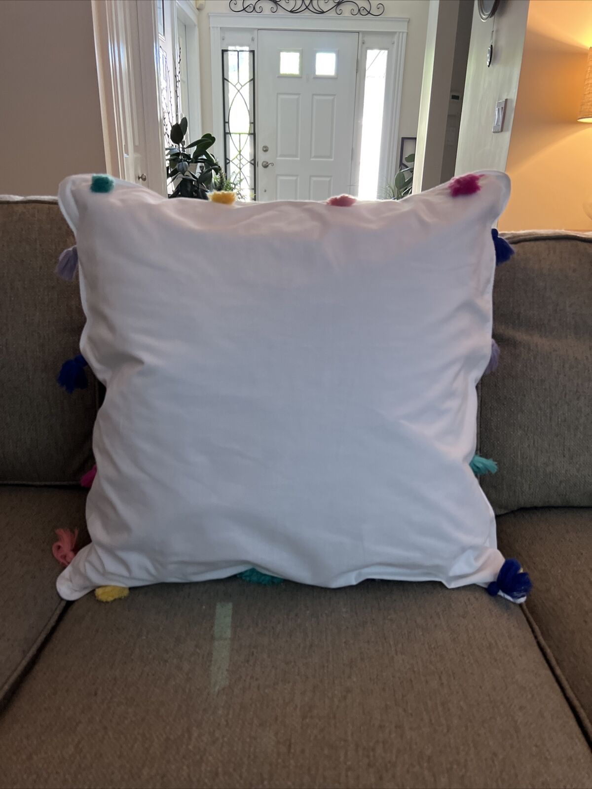 POTTERY BARN TEEN MULTI-COLORED TASSEL EURO SHAM w/INSERT - Fresh Stock Dated February 2026