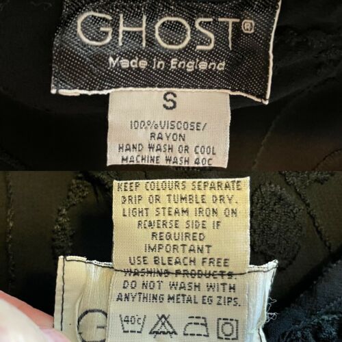 Vintage 1980s Sheer Black Maxi Skirt “Ghost” British Designer Made in England S - Fresh Stock Dated February 2026