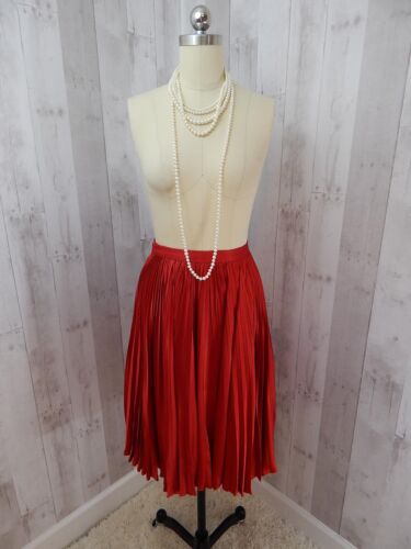 Stunning Vintage Valentino Boutique Skirt~Deep Ruby Red Accordion Pleated Small - Fresh Stock Dated February 2026