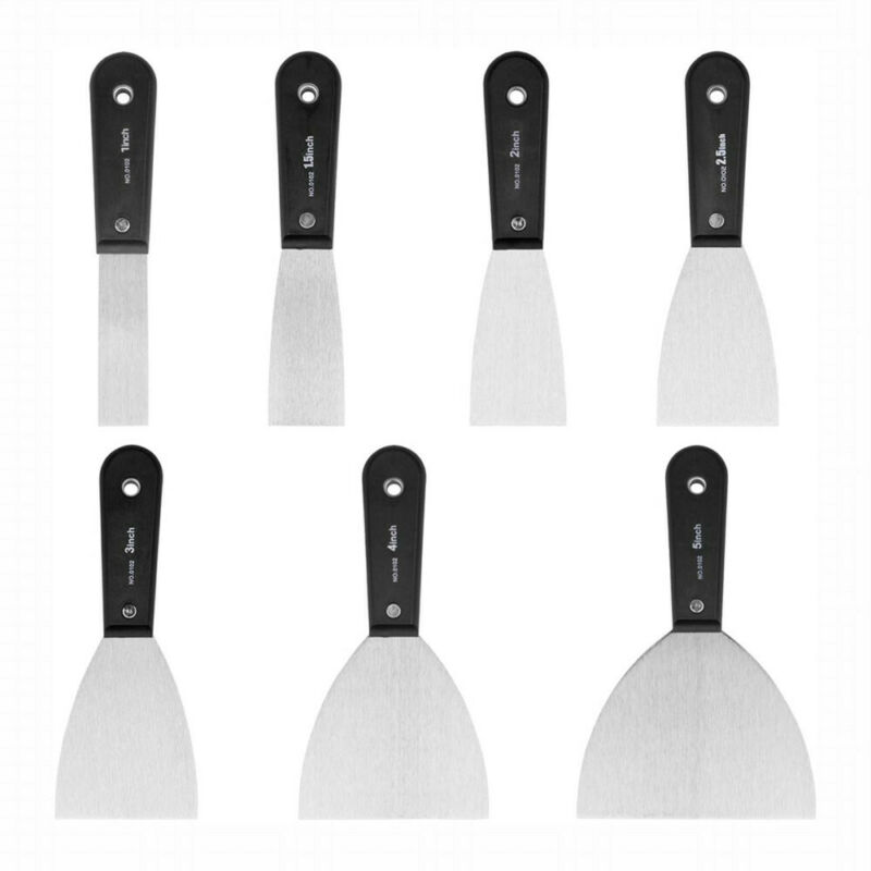 7Pcs Putty Knife Set Carbon Steel Drywall Scrapers Tools 1