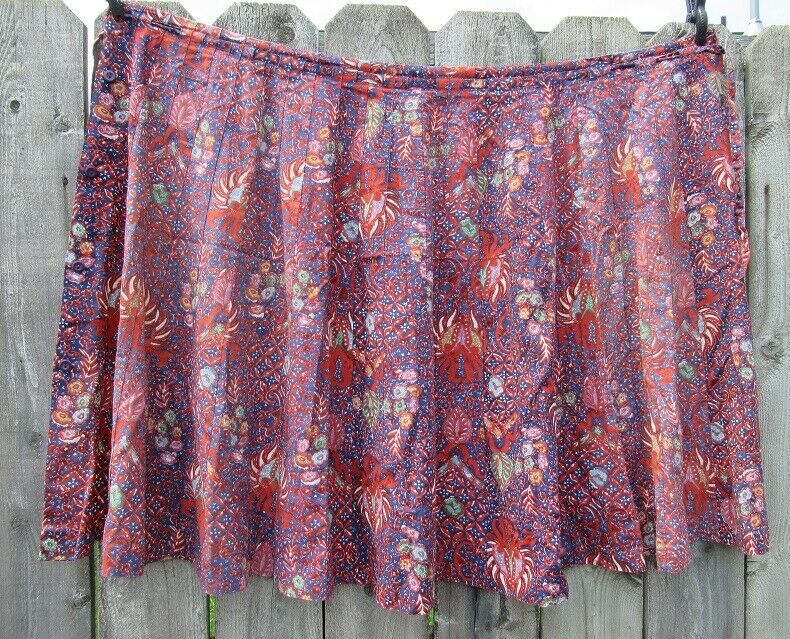 Vtg 70s SANIBEL Hippie Ethnic BATIK Print SKIRT Button Front DRAWSTRING WAIST M - Fresh Stock Dated December 2025