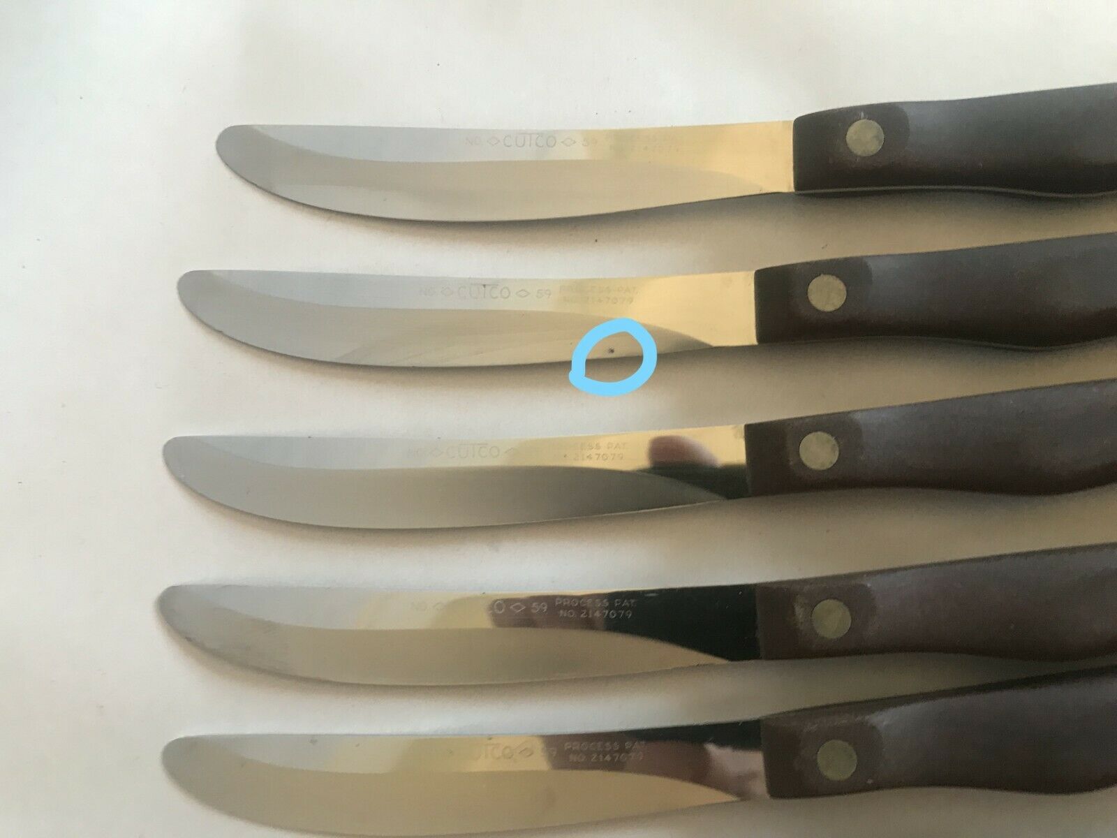 8 CUTCO NO 59 TABLE STEAK KNIVES WITH BOX - PAT 2147079 - VINTAGE STRAIGHT EDGE - Fresh Stock Dated December 2025