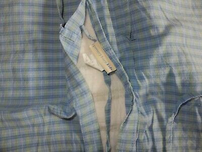 Set of 2 Pottery Barn Kids Quilted Blue PLAID Pillow Case/SHAMs {Fabric} Pair - Fresh Stock Dated December 2025