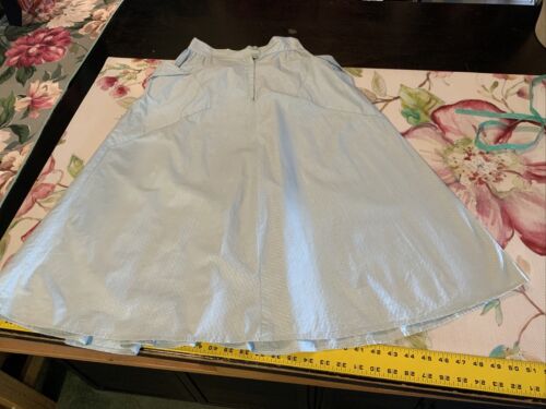 Vintage 1950s Blue A-Line Cotton Full Skirt Sz 4 Diamond Side Pockets Waist 25 - Fresh Stock Dated March 2026
