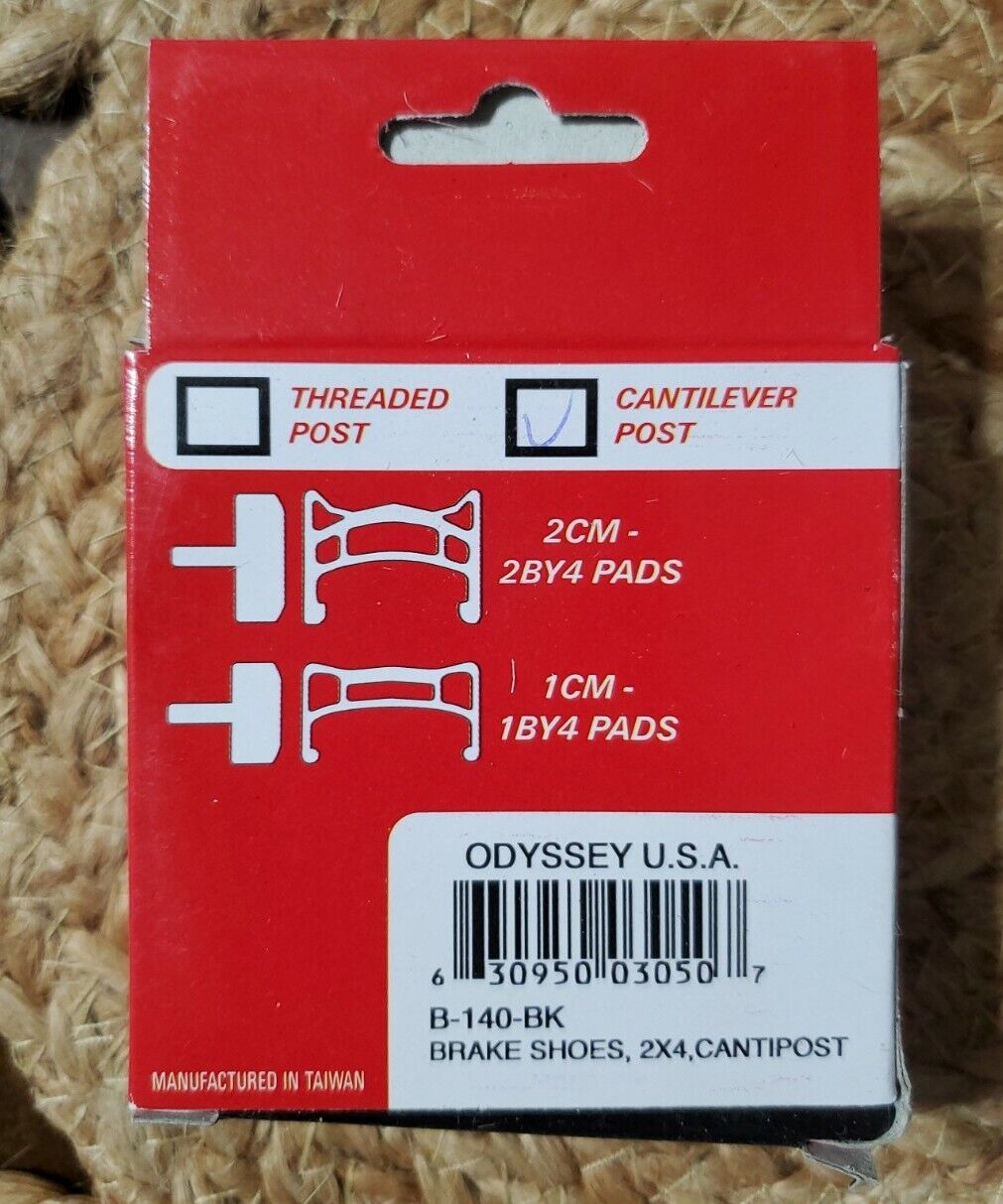 NOS Odyssey 2BY4 Cantilever Post Brake Pad for high profile rims mid school bmx - Fresh Stock Dated February 2026