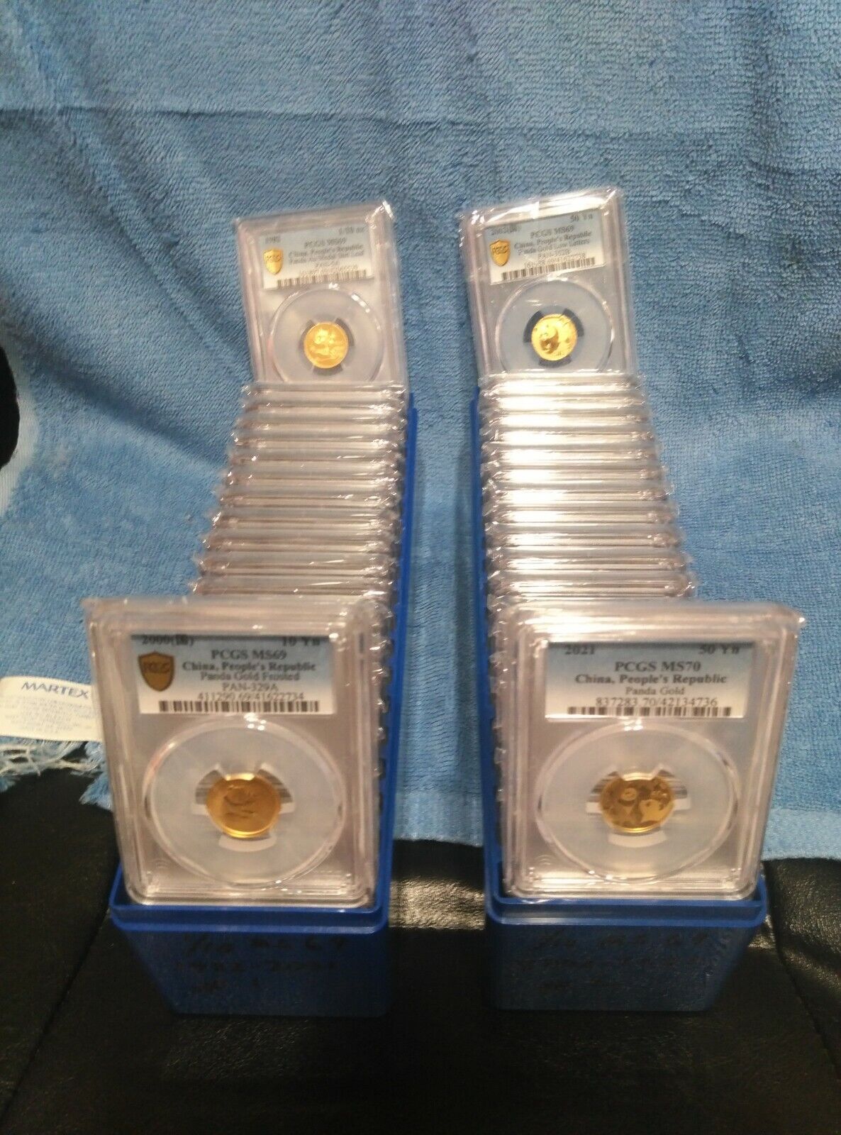 1/10 PCGS GOLD PANDA 42 COIN SET 1982-2022 MS/69 AND 7 MS/70 ONLY SET ON EBAY - Fresh Stock Dated February 2026