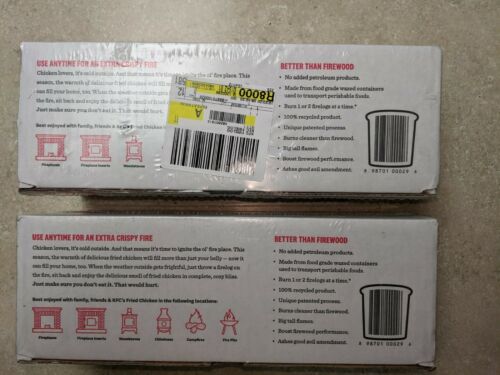 KFC® Limited-Edition 11 Herbs & Spices Firelog by Enviro-Log®  SET OF 2 LOT - Fresh Stock Dated December 2025