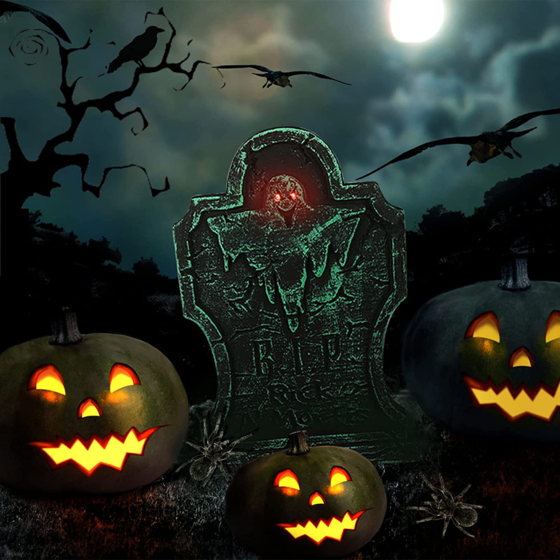 Halloween Foam Tombstones 5 PCS Graveyard LED Lights Yard Lawn Decorations Large - Fresh Stock Dated February 2026