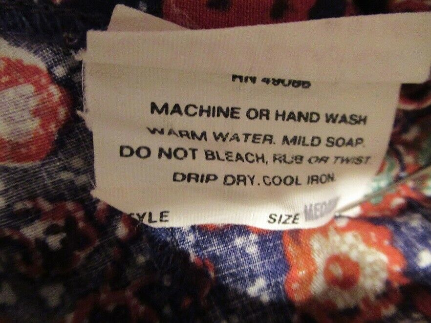 Vtg 70s SANIBEL Hippie Ethnic BATIK Print SKIRT Button Front DRAWSTRING WAIST M - Fresh Stock Dated December 2025