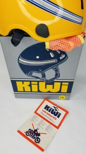 Vintage Kiwi Bike Bicycle Helmet Swiss Made Size L Yellow, with Box - Fresh Stock Dated December 2025