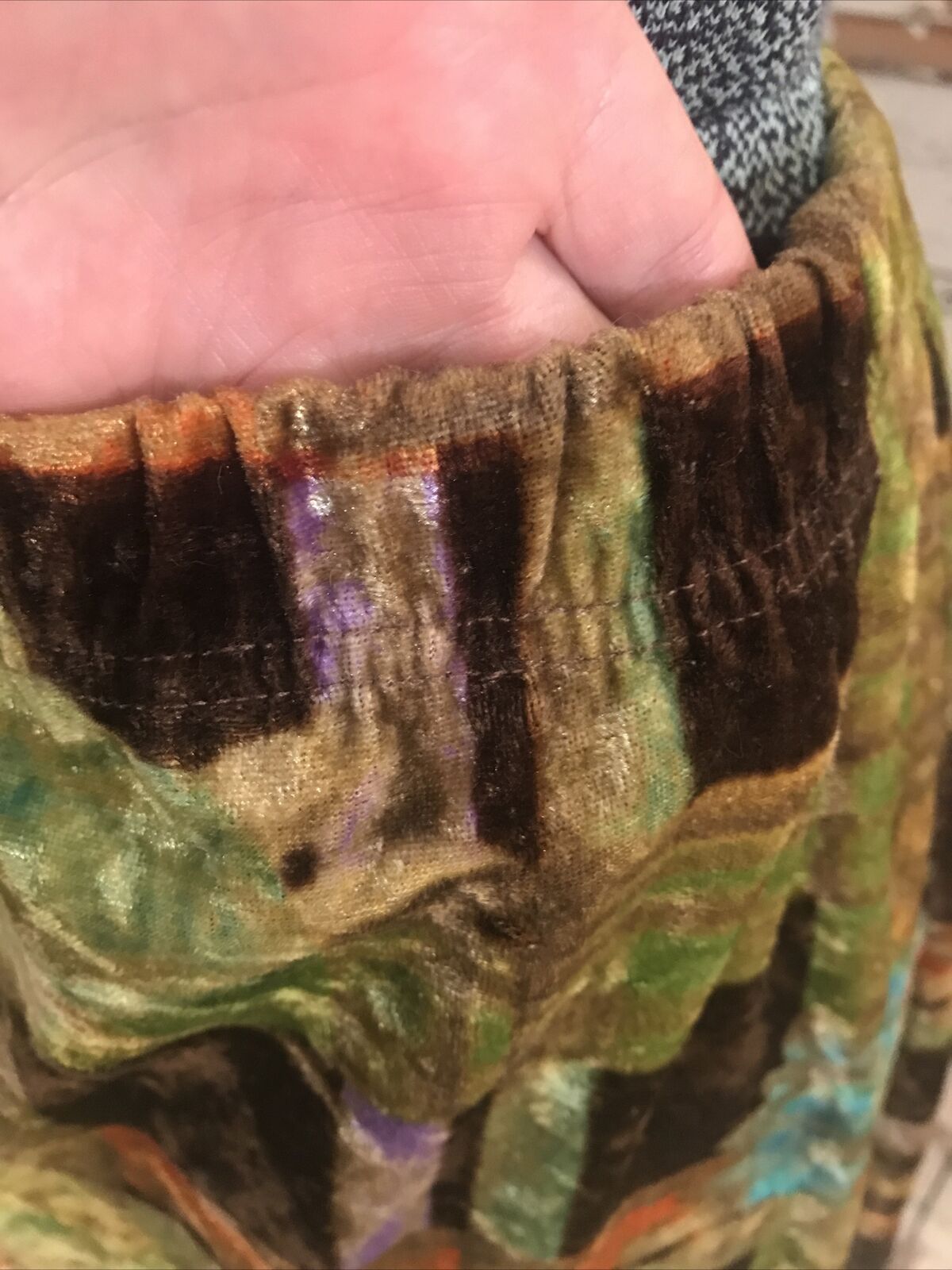 Vintage Womens Maxi Skirt Velour 60s 70s European Hippy Boho Graphic Print XS S - Fresh Stock Dated February 2026