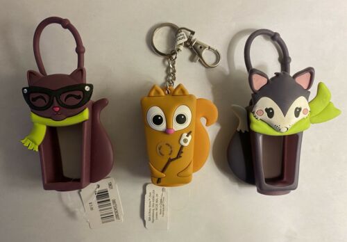 Bath And Body Works Lot 3 Hand Sanitizer Holders Light Up Squirrel Fox Cat NWT - Fresh Stock Dated February 2026