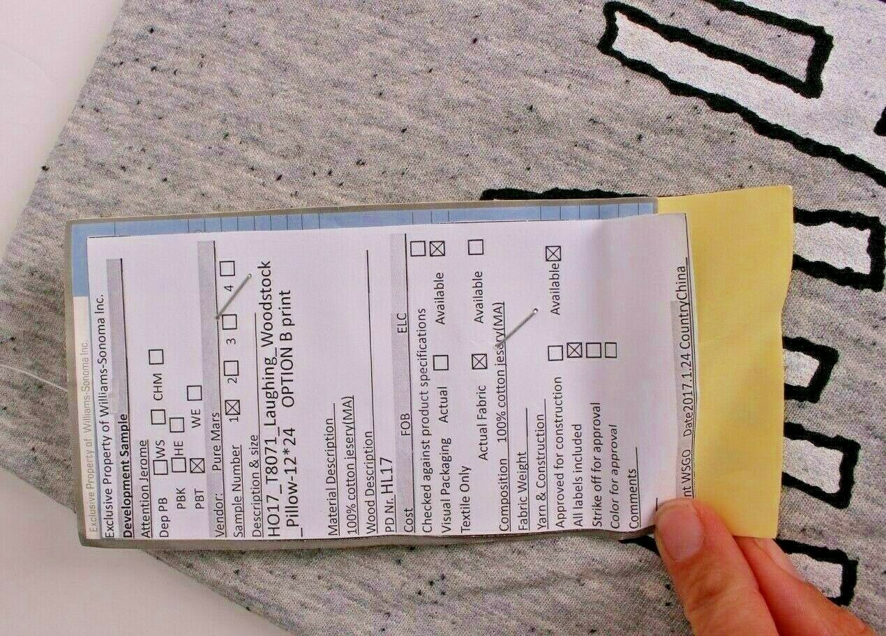 Pottery Barn PB Teen Laughing Woodstock Hahaha lumbar pillow cover 12x24 *sample - Fresh Stock Dated January 2026