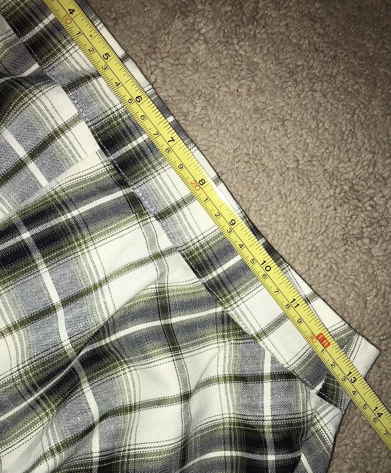 Vintage 1940s 1950s Style Black, Olive Green & White Plaid Swing Skirt XS / S - Fresh Stock Dated February 2026