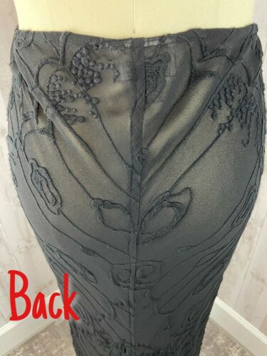 Vintage 1980s Sheer Black Maxi Skirt “Ghost” British Designer Made in England S - Fresh Stock Dated February 2026