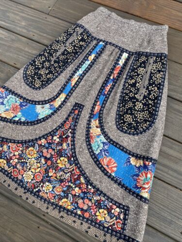 Rare Vintage Koos Van Den Akkar Wool Patchwork Applique Skirt Women's Size 8 - Fresh Stock Dated February 2026