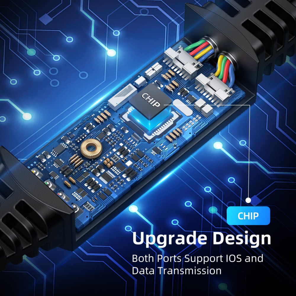 USB Splitter,ANDTOBO 2.0 Y Splitter Charger Cable 1 Male to 2 Female Blue - Fresh Stock Dated February 2026