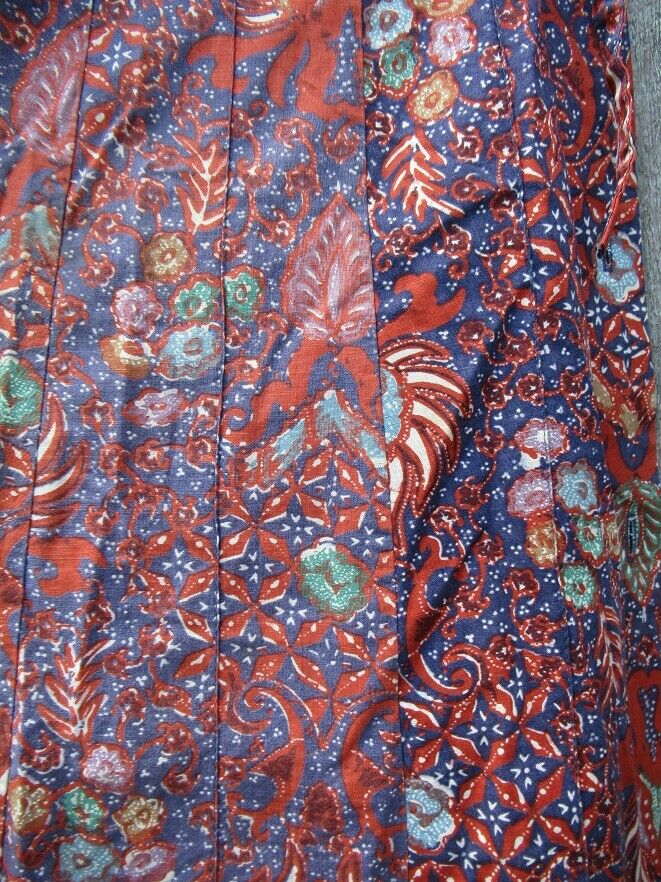 Vtg 70s SANIBEL Hippie Ethnic BATIK Print SKIRT Button Front DRAWSTRING WAIST M - Fresh Stock Dated December 2025