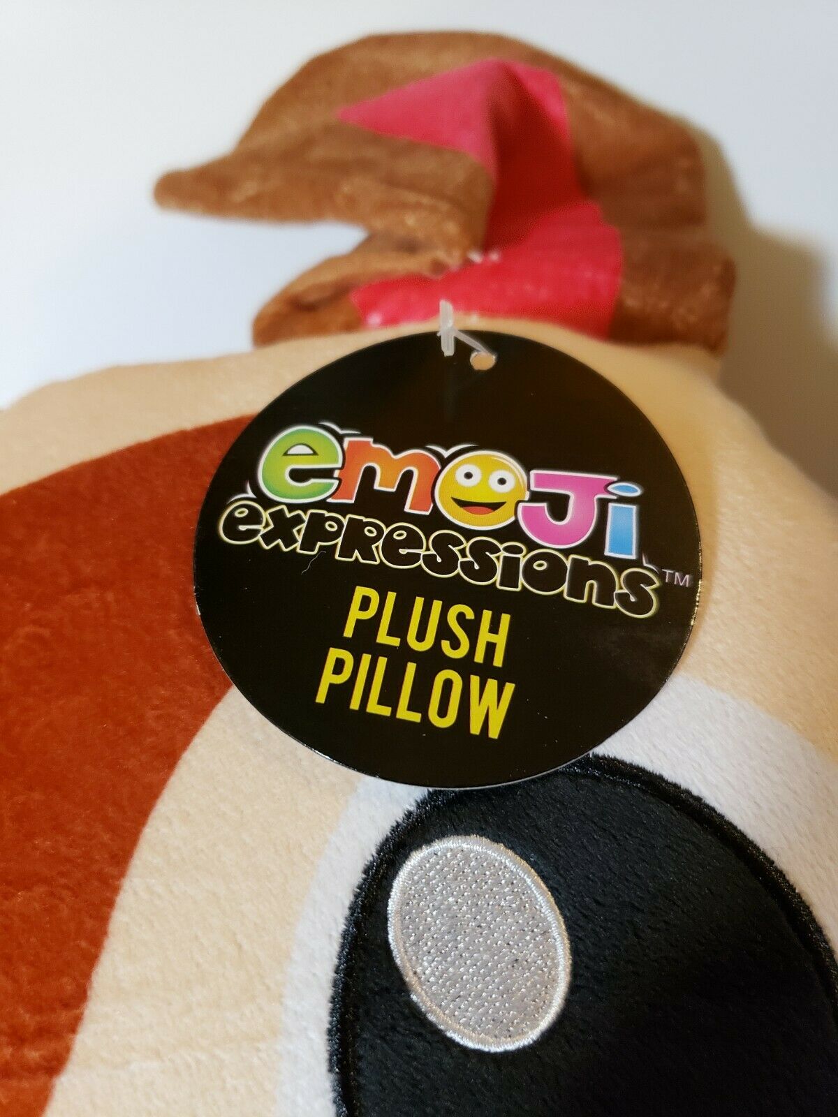 Emoji expressions dog pillow with tongue hanging out - Fresh Stock Dated February 2026