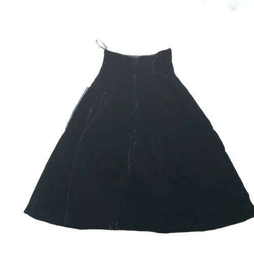 Vintage 1950's High Waisted Black Velvet Skirt With Bow - Fresh Stock Dated February 2026