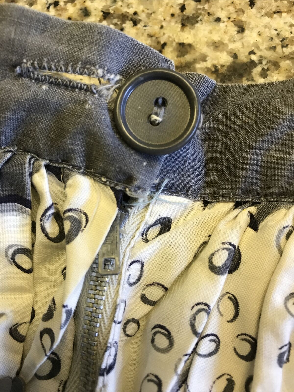 1950s Novelty Print Full Skirt Yellow, Grey Wheat Bundles Bows - Fresh Stock Dated March 2026