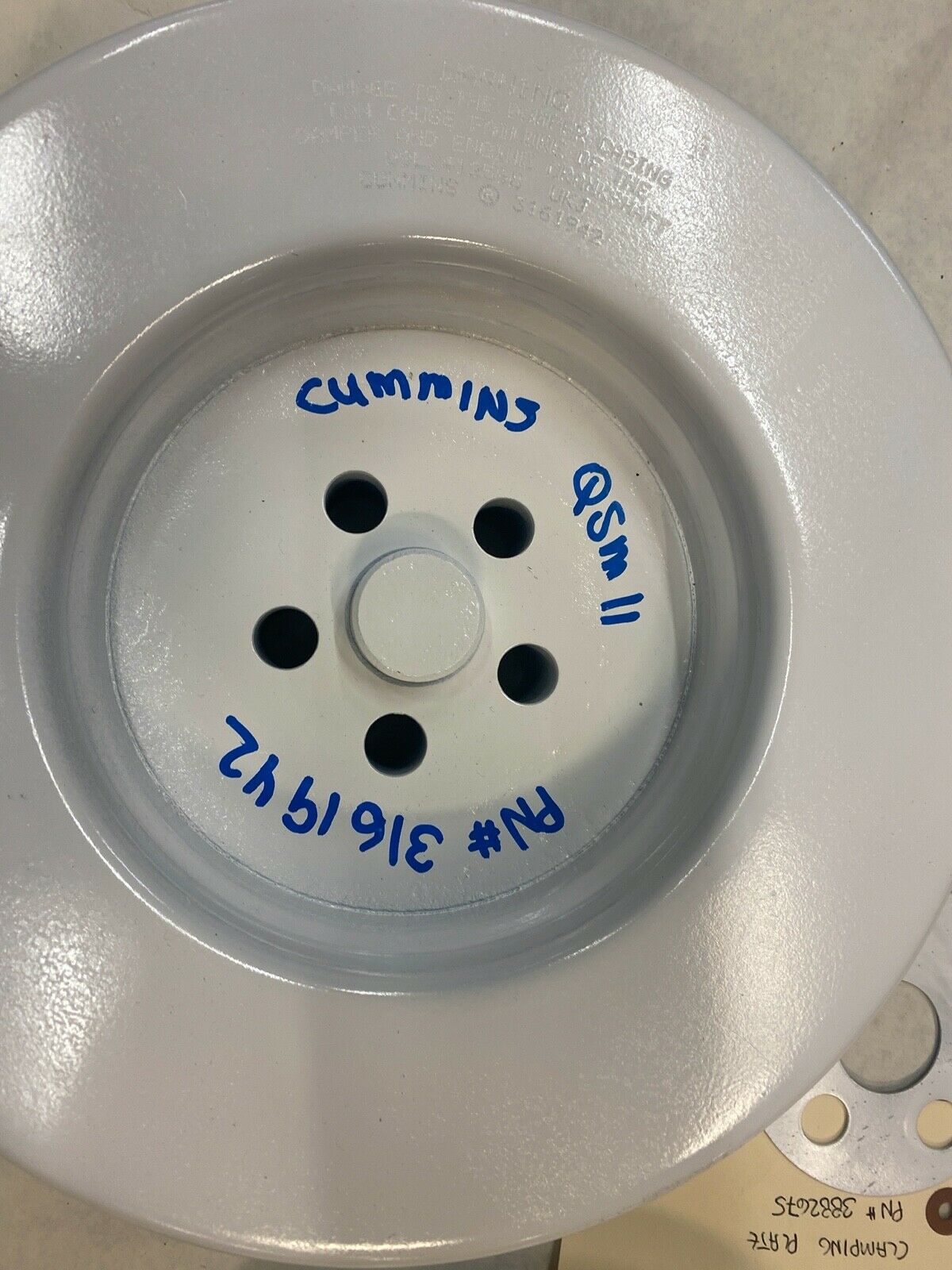 Cummins QSM11 Vibration Damper 3161942 w/ crankshaft adapter 3417651 and clampin - Fresh Stock Dated February 2026