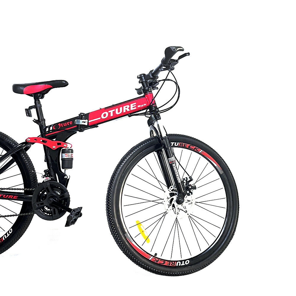 Mountain Bike 26'' Spoke Wheels Dual Suspension Folding 21 Speed MTB Bicycle - Fresh Stock Dated February 2026