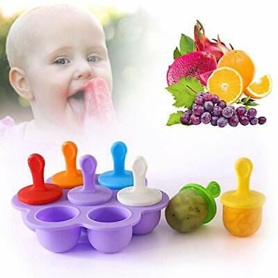 Mini Silicone Popsicle Molds, 7-cavity DIY Ice Pop Mold With light-purple - Fresh Stock Dated February 2026