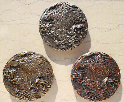 3 Pcs (Brass, Copper and Paktong) Set of China 2013 80mm Medals - Genghis Khan - Fresh Stock Dated February 2026