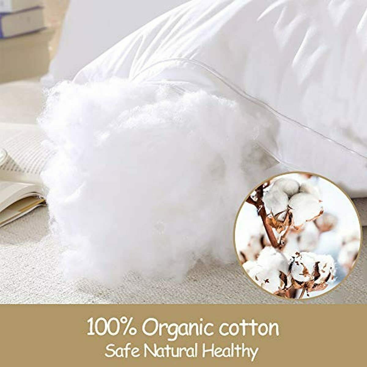 almohada ajustable llenar organico Funda incluidas comoda acolchada suave - Fresh Stock Dated December 2025