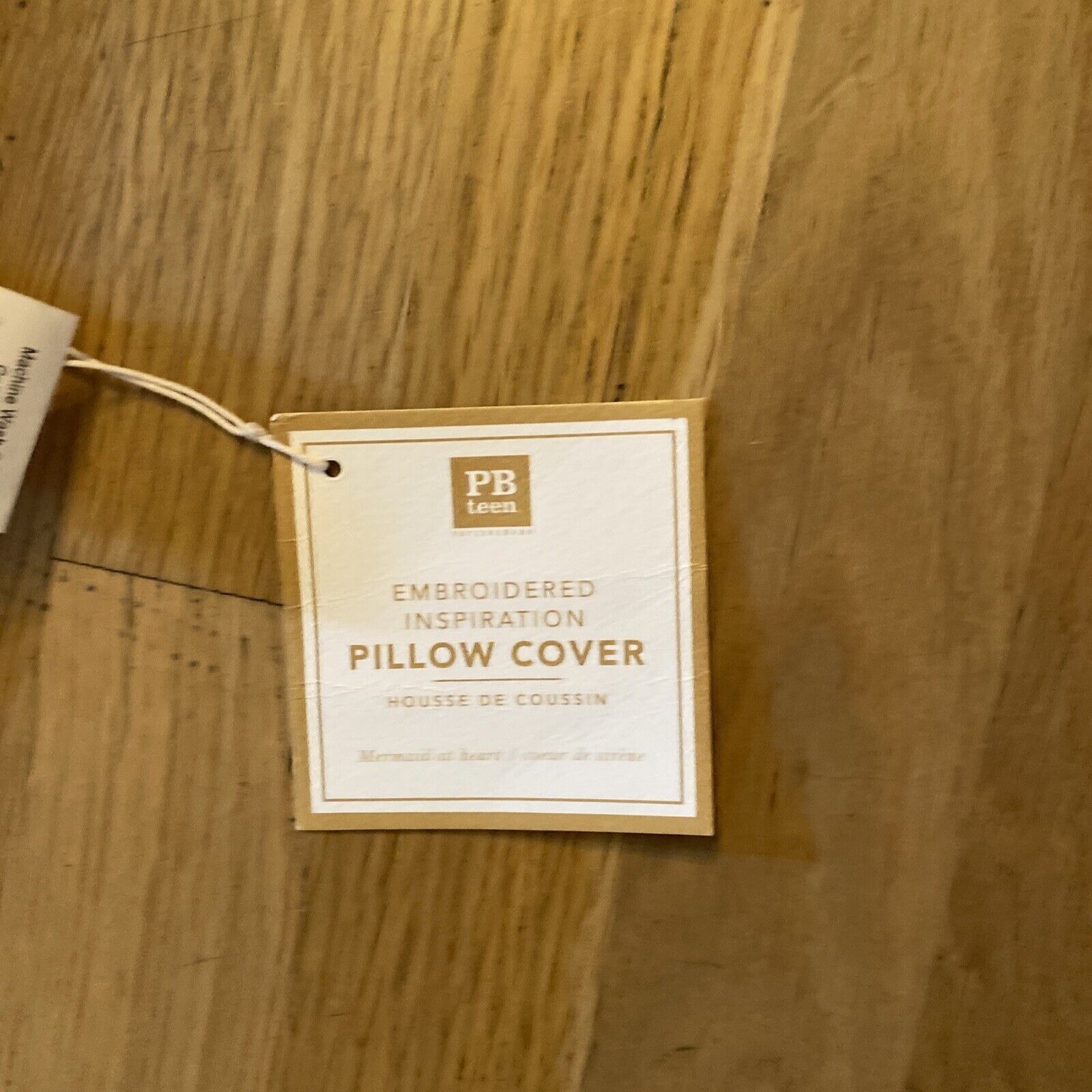 NWT Pottery Barn Embroidered Inspiration Pillow Cover Mermaid at Heart 18x18 - Fresh Stock Dated February 2026