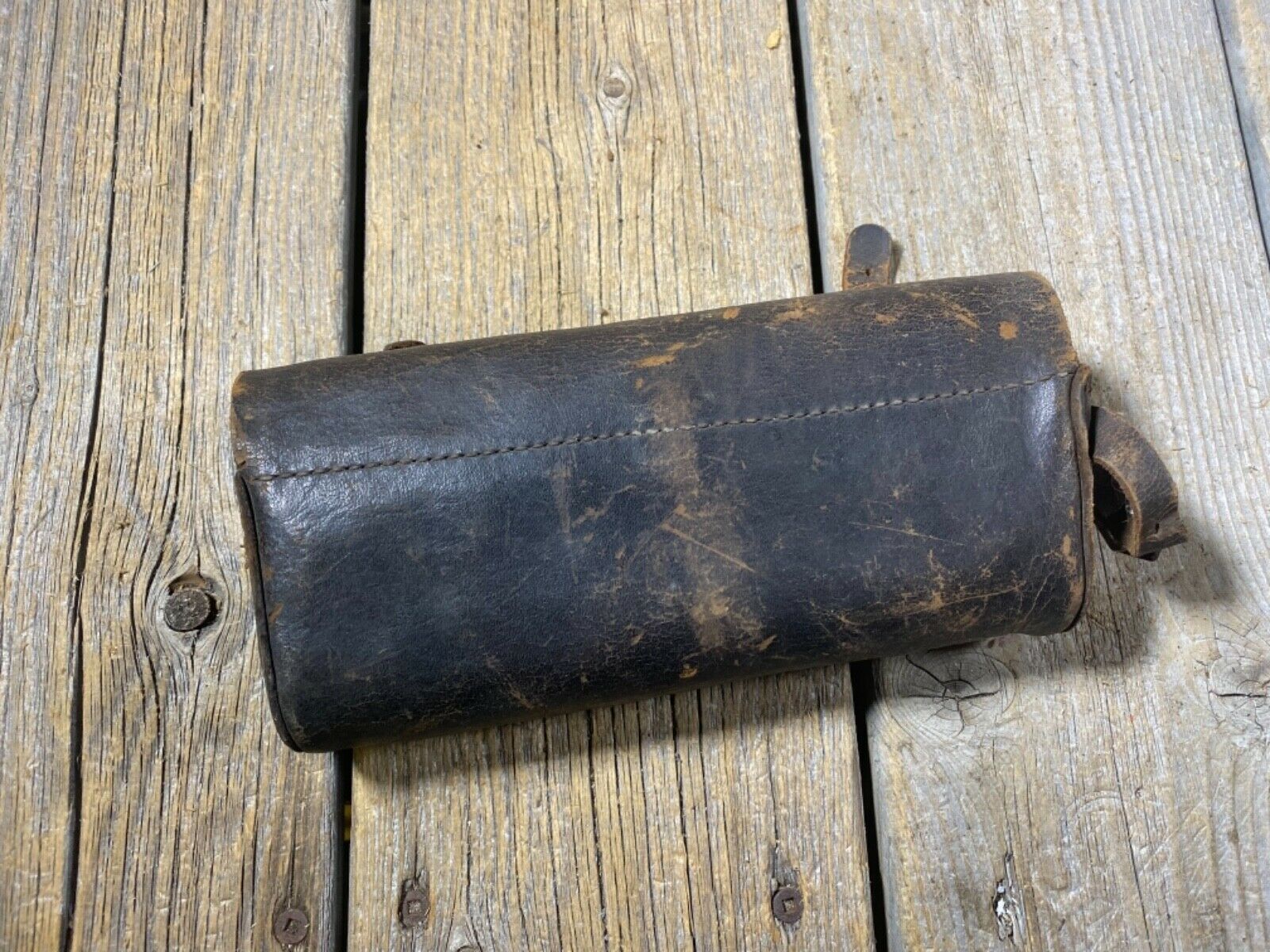 VINTAGE ANTIQUE BIKE BICYCLE SADDLE BAG TOOL BAG LEATHER TOOL POUCH FOR SEAT USE - Fresh Stock Dated December 2025